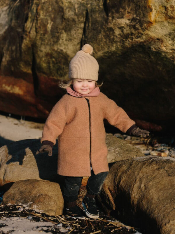 Natural sheep's wool coat